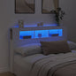 Cabeceira cama c/ LEDs 160x18,5x103,5 cm deriv. madeira branco