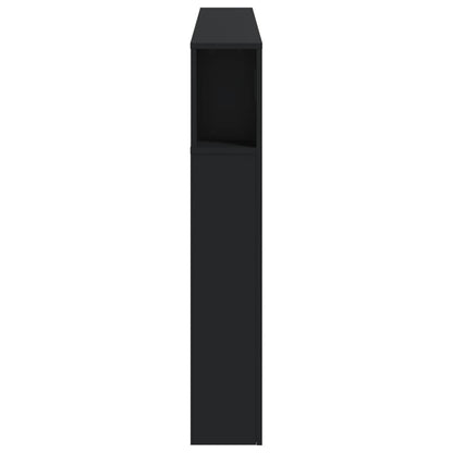 Cabeceira cama c/ LEDs 160x18,5x103,5 cm deriv. madeira preto
