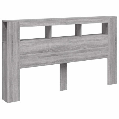 Cabeceira c/ LEDs 180x18,5x103,5 cm sonoma cinzento