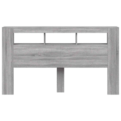 Cabeceira c/ LEDs 180x18,5x103,5 cm sonoma cinzento