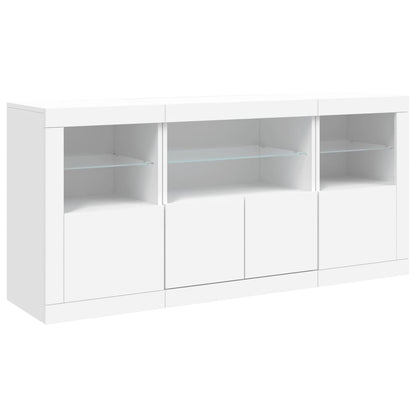 Aparador com luzes LED 142,5x37x67 cm branco