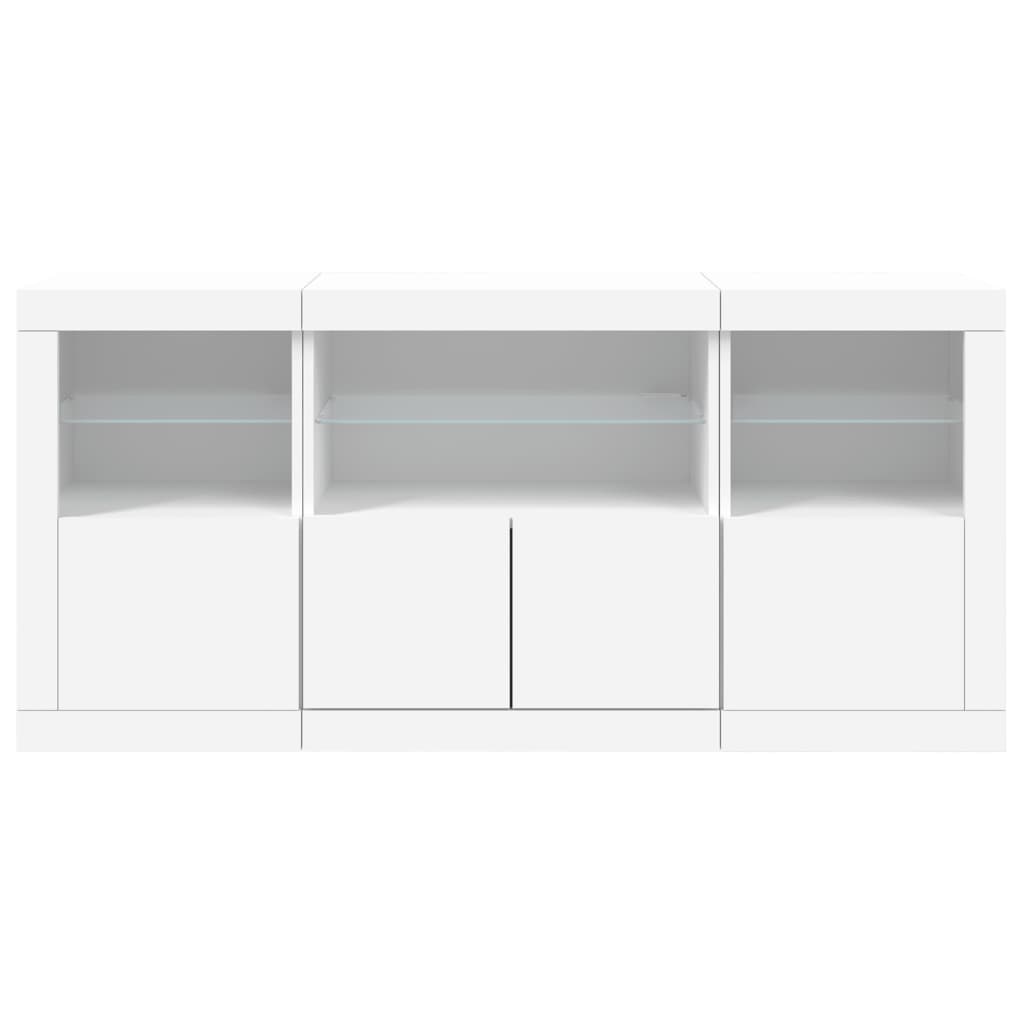 Aparador com luzes LED 142,5x37x67 cm branco