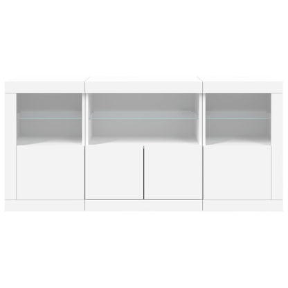 Aparador com luzes LED 142,5x37x67 cm branco