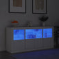 Aparador com luzes LED 142,5x37x67 cm branco