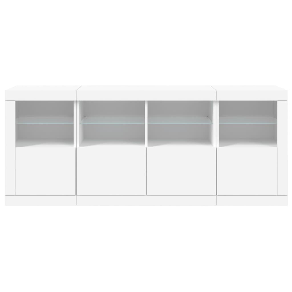 Aparador com luzes LED 163x37x67 cm branco