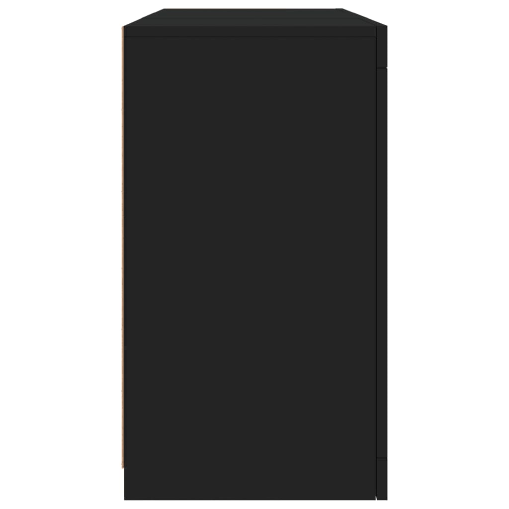 Aparador com luzes LED 123x37x67 cm preto