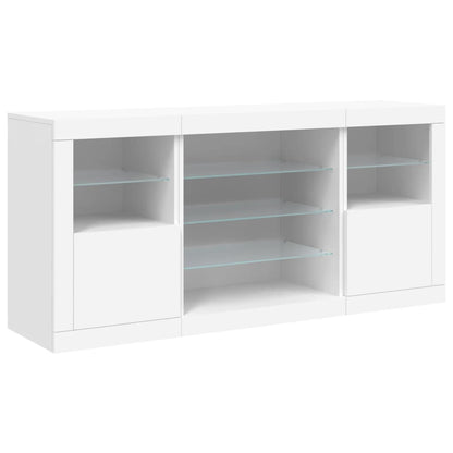 Aparador com luzes LED 142,5x37x67 cm branco