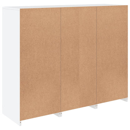 Aparadores c/ luzes LED 3 pcs derivados de madeira branco