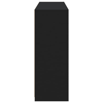 Aparadores c/ luzes LED 3 pcs derivados de madeira preto