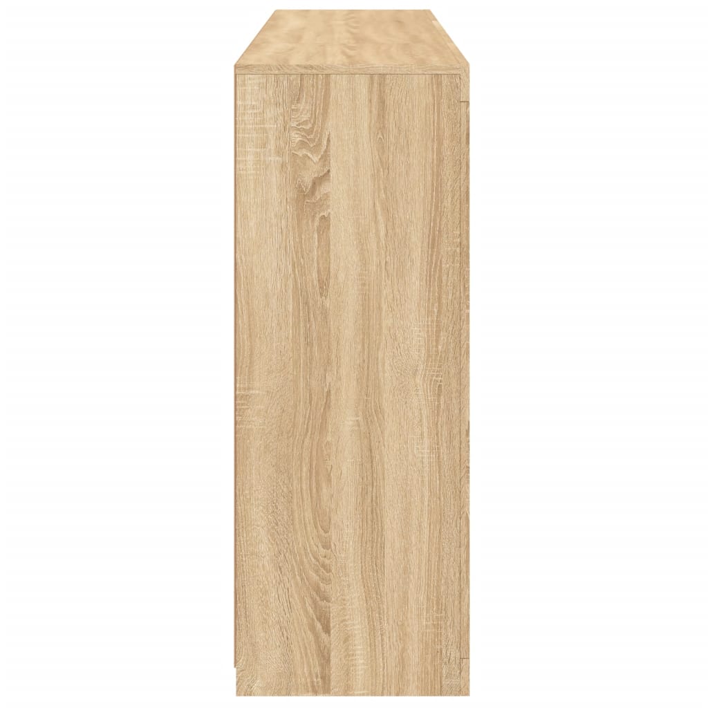 Aparadores c/ LEDs 3 pcs derivados de madeira carvalho sonoma