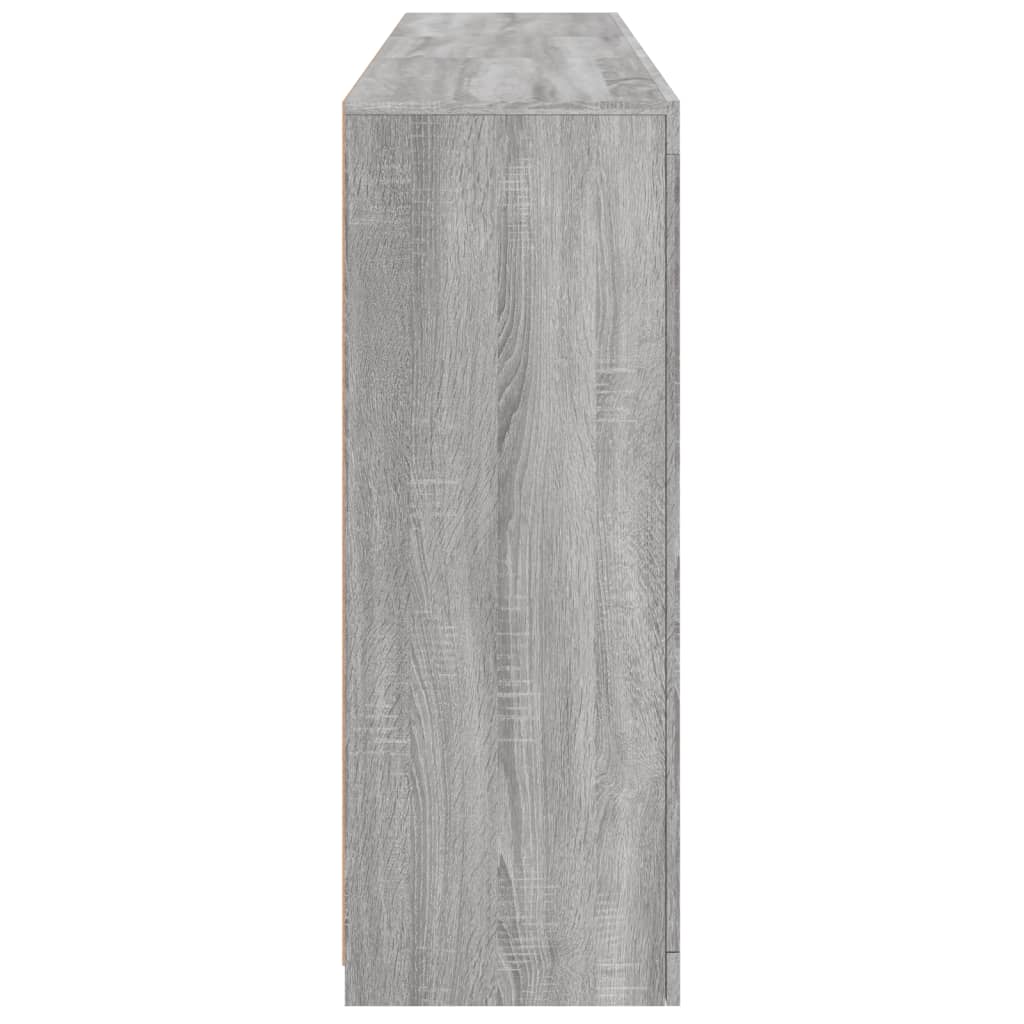 Aparador com luzes LED 162x37x100 cm cinzento sonoma