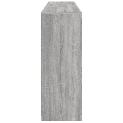 Aparador com luzes LED 162x37x100 cm cinzento sonoma