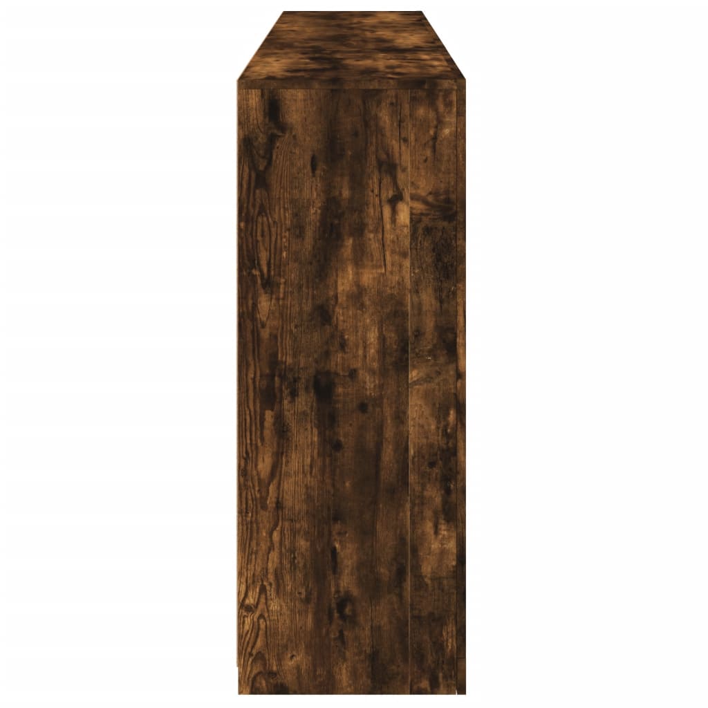 Aparador com luzes LED 181,5x37x100 cm carvalho fumado