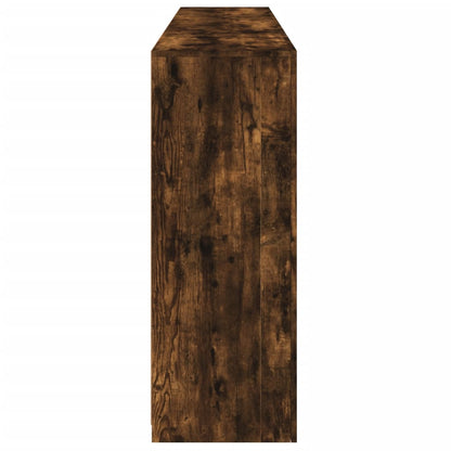 Aparador com luzes LED 181,5x37x100 cm carvalho fumado