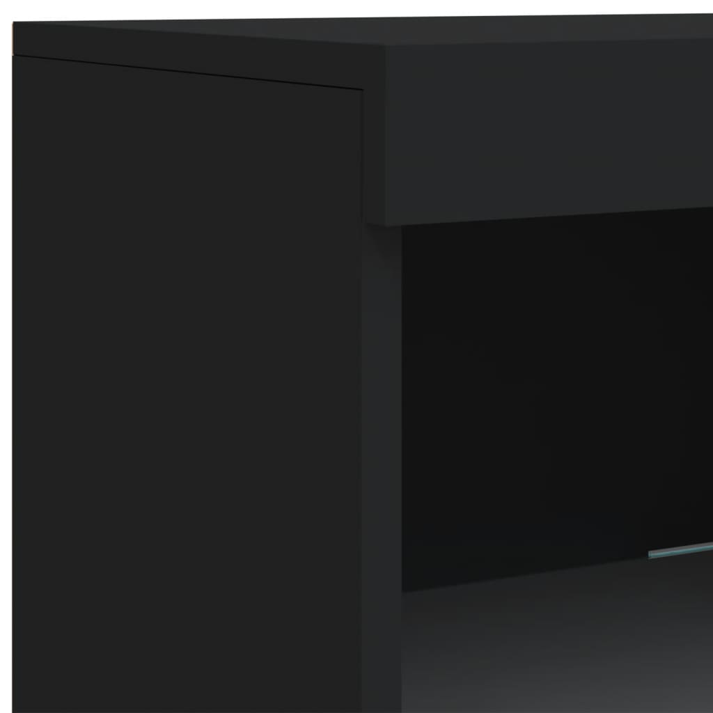Aparador com luzes LED 162x37x100 cm preto