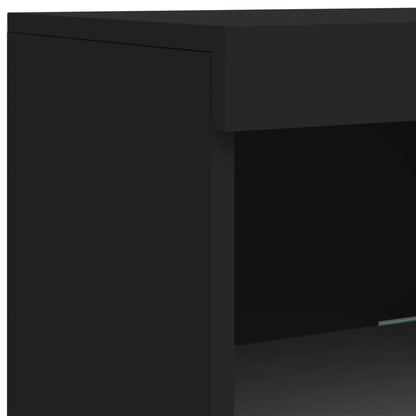 Aparador com luzes LED 162x37x100 cm preto