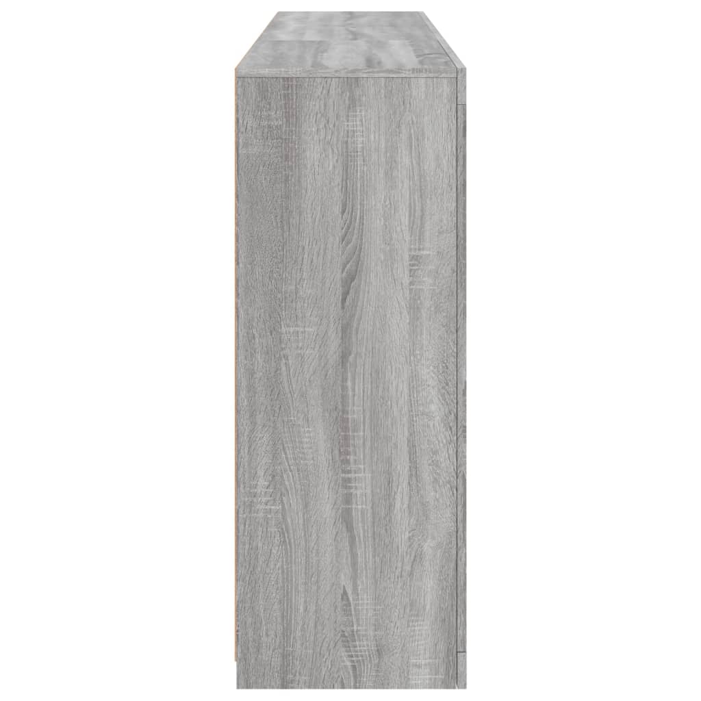 Aparador com luzes LED 162x37x100 cm cinzento sonoma