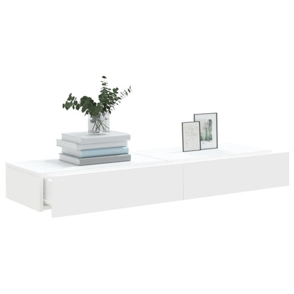 Móveis de TV com luzes LED branco, 2 pcs