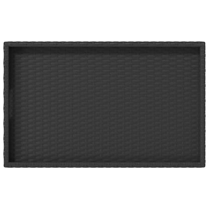 Mesa bandeja dobrável 65x40x75 cm vime PE preto