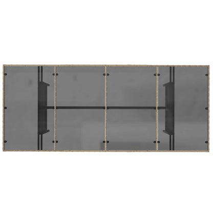 Mesa de jardim com tampo de vidro 190x80x74 cm vime PE bege