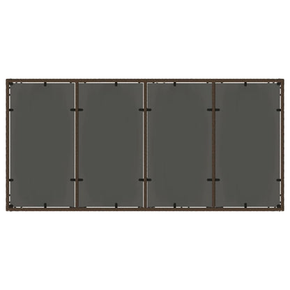 Mesa de jardim com tampo de vidro 190x90x75 cm vime PE castanho