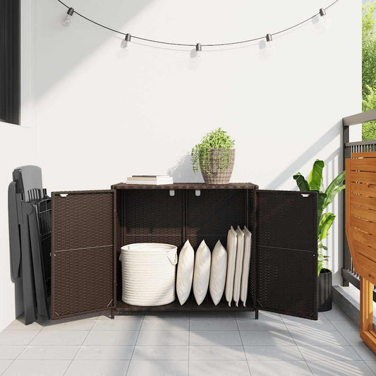 Armário de arrumação p/ jardim 83x45x76 cm vime PE castanho