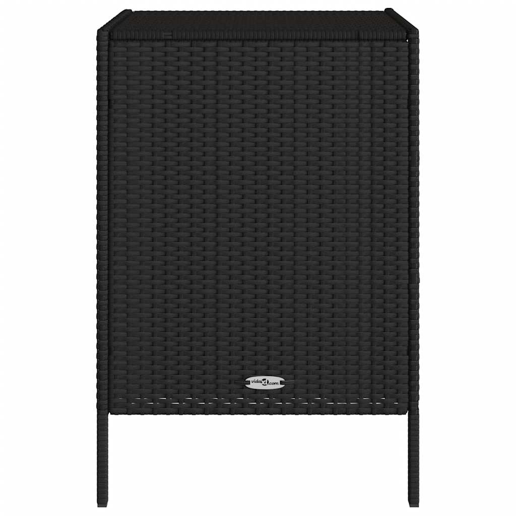 Armário de arrumação para jardim 55x59x80 cm vime PE preto