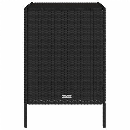 Armário de arrumação para jardim 55x59x80 cm vime PE preto