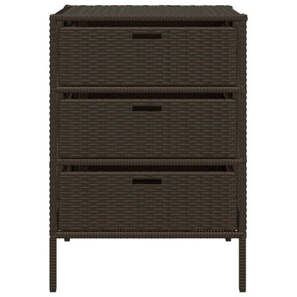 Armário de arrumação para jardim 55x59x80 cm vime PE castanho