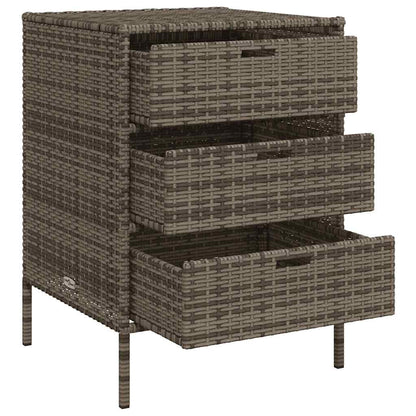 Armário de arrumação para jardim 55x59x80 cm vime PE cinzento