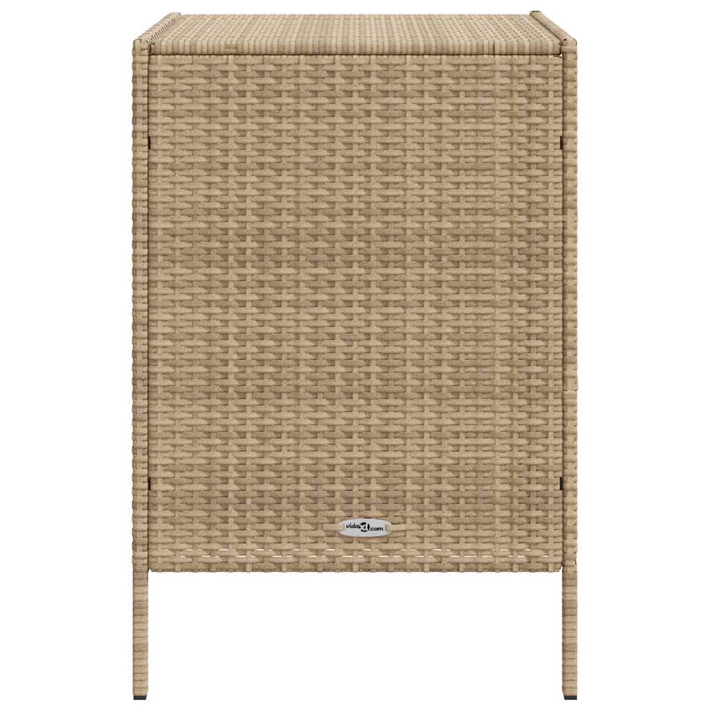 Armário de arrumação para jardim 55x59x80 cm vime PE bege
