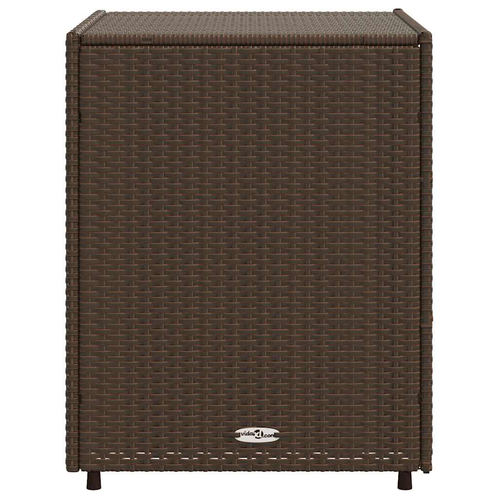 Armário de arrumação para jardim 55x59x69 cm vime PE castanho