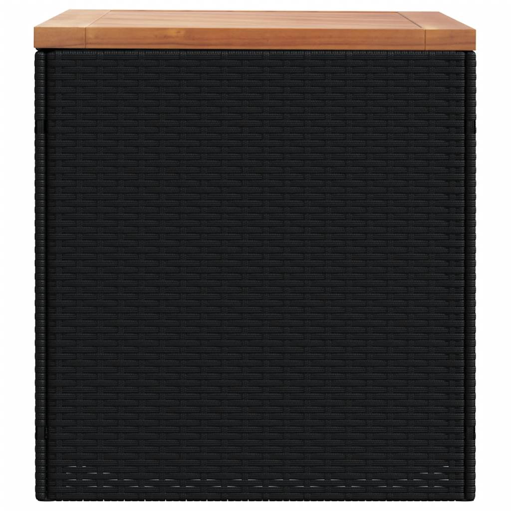 Caixa arrumação jardim 110x50x54 cm vime PE/acácia maciça preto