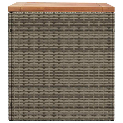 Caixa arrumação jardim 110x50x54 cm vime PE/acácia maciça cinza