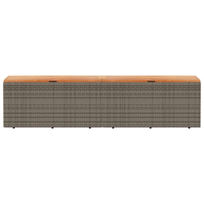 Caixa arrumação jardim 220x50x54 cm vime PE/acácia maciça cinza