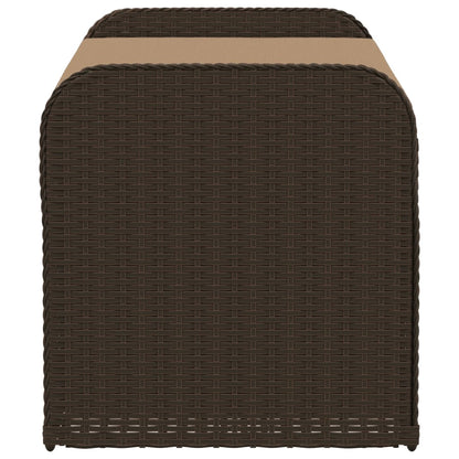 Banco de arrumação com almofadão 115x51x52 cm vime PE castanho