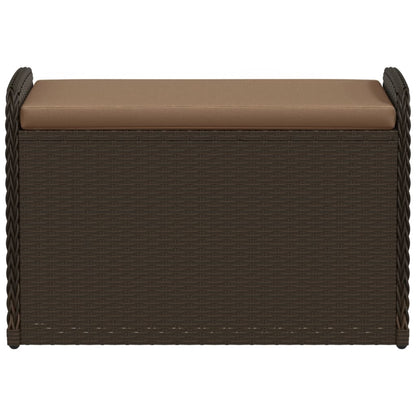 Banco de arrumação com almofadão 80x51x52 cm vime PE castanho