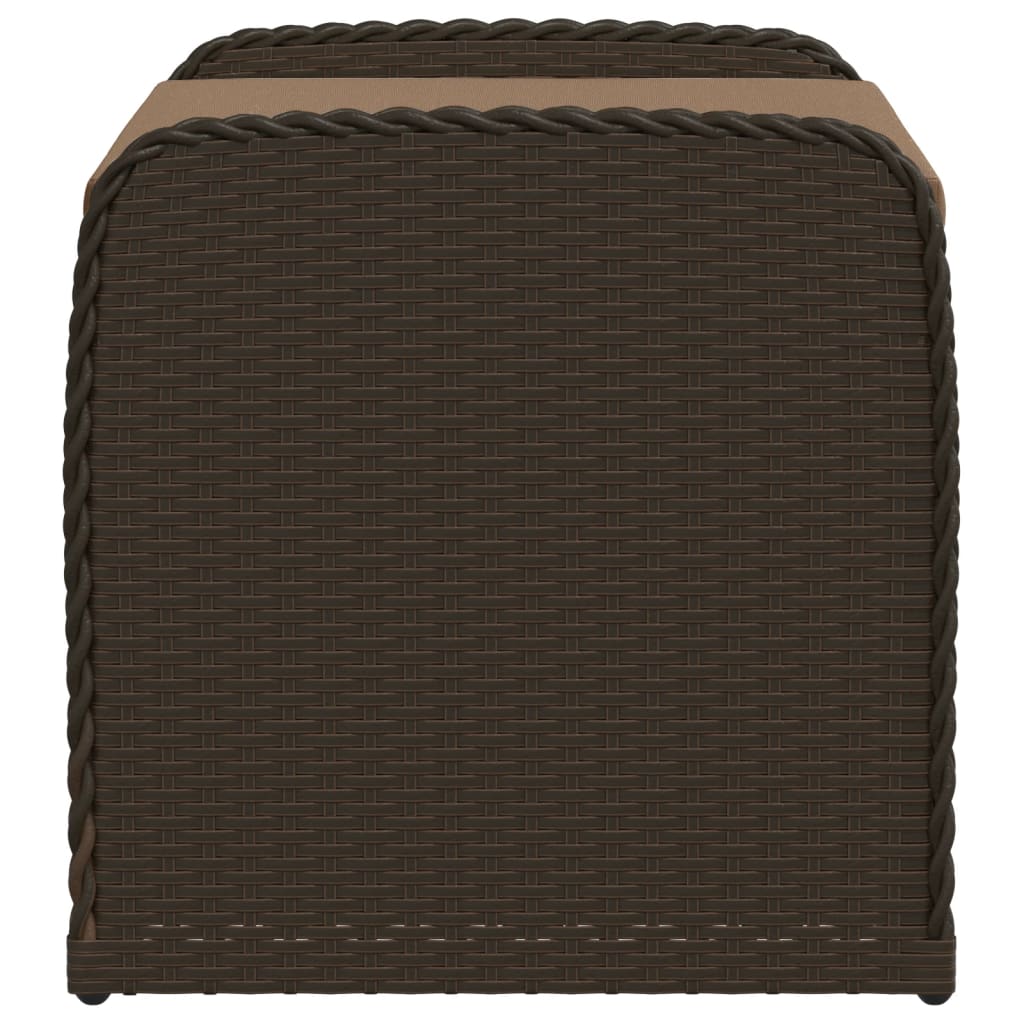 Banco de arrumação com almofadão 80x51x52 cm vime PE castanho