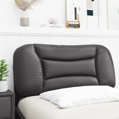 Almofadão de cabeceira Hvar 80 cm couro artificial cinzento