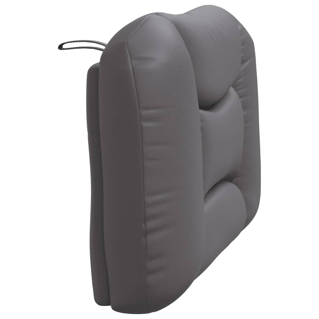 Almofadão de cabeceira Hvar 90 cm couro artificial cinzento