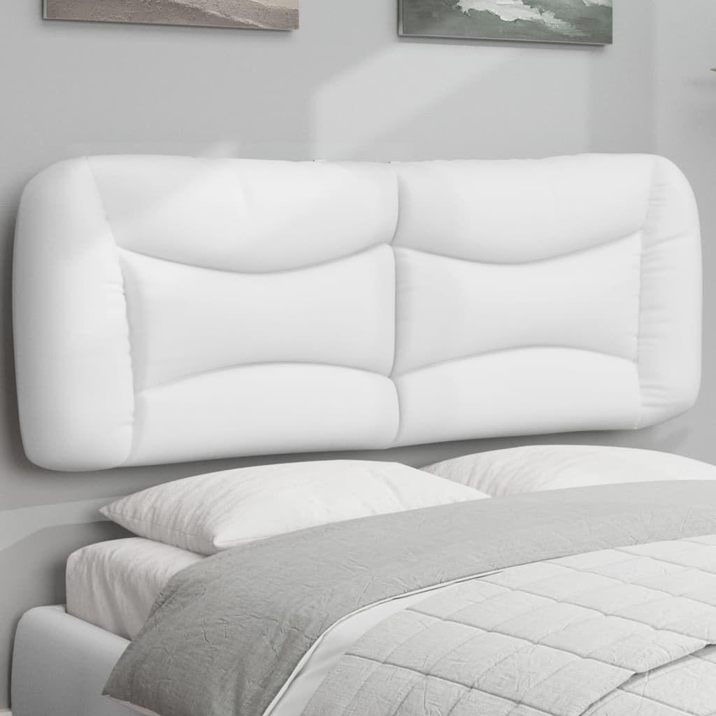 Almofadão de cabeceira Hvar 120 cm couro artificial branco