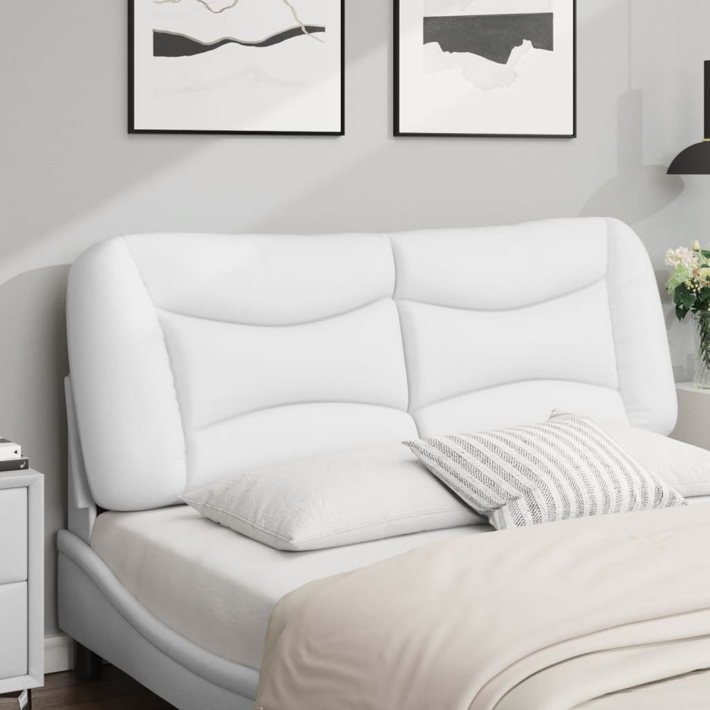 Almofadão de cabeceira Hvar 140 cm couro artificial branco