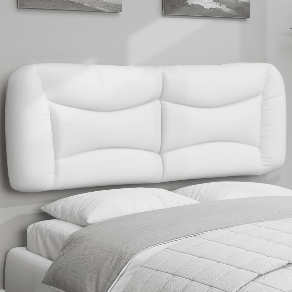 Almofadão de cabeceira Hvar 140 cm couro artificial branco