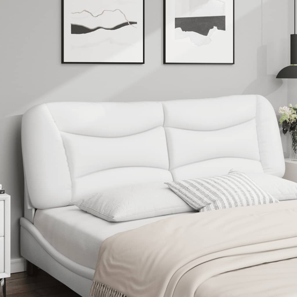 Almofadão de cabeceira Hvar 160 cm couro artificial branco