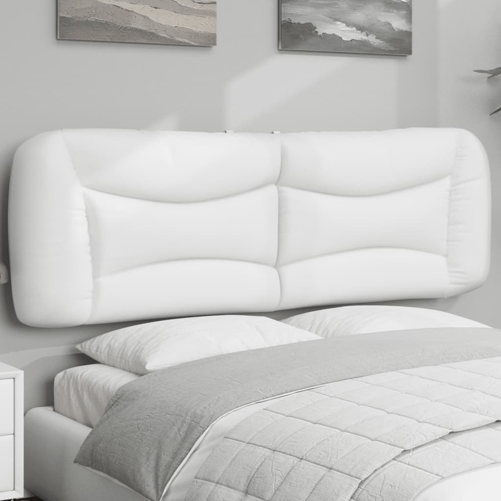 Almofadão de cabeceira Hvar 160 cm couro artificial branco