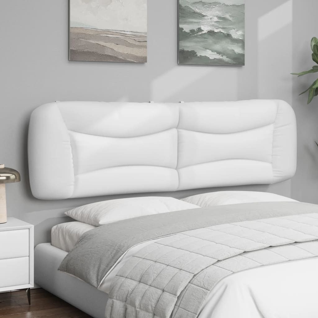 Almofadão de cabeceira Hvar 180 cm couro artificial branco