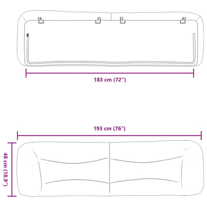 Almofadão de cabeceira Hvar 183 cm couro artificial preto
