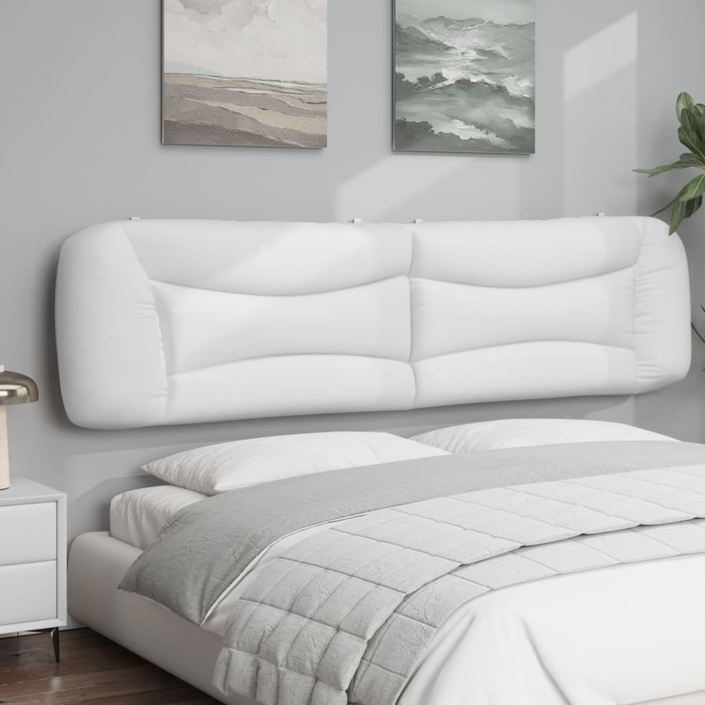 Almofadão de cabeceira Hvar 200 cm couro artificial branco