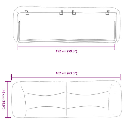 Almofadão de cabeceira Hvar 152 cm couro artificial preto