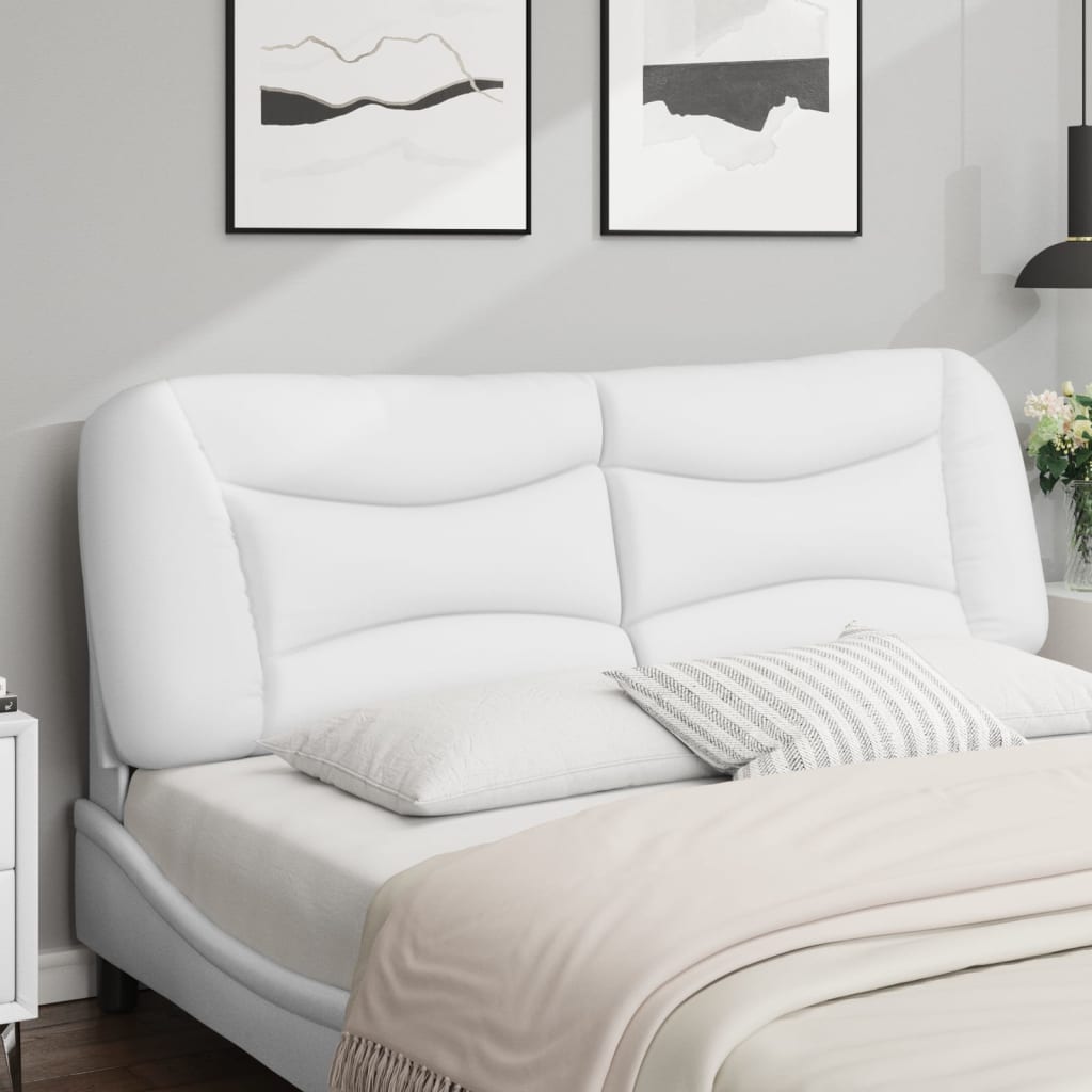Almofadão de cabeceira Hvar 152 cm couro artificial branco